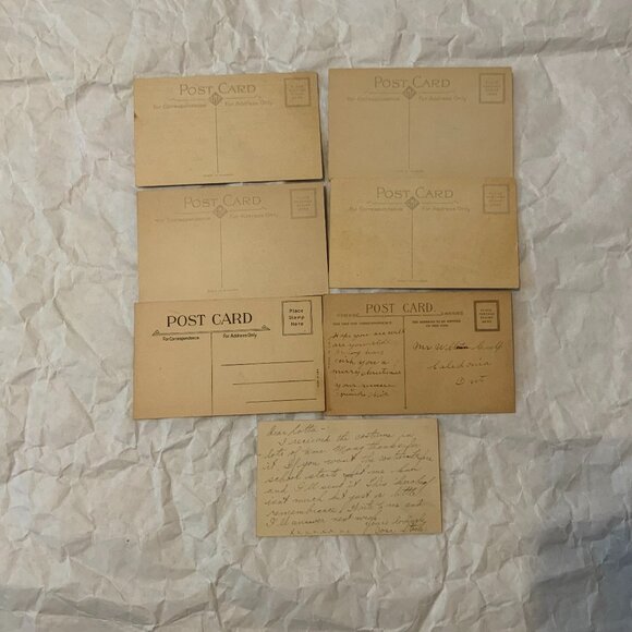 VINTAGE CHRISTMAS POSTCARDS - LOT OF 7 - Picture 2 of 2